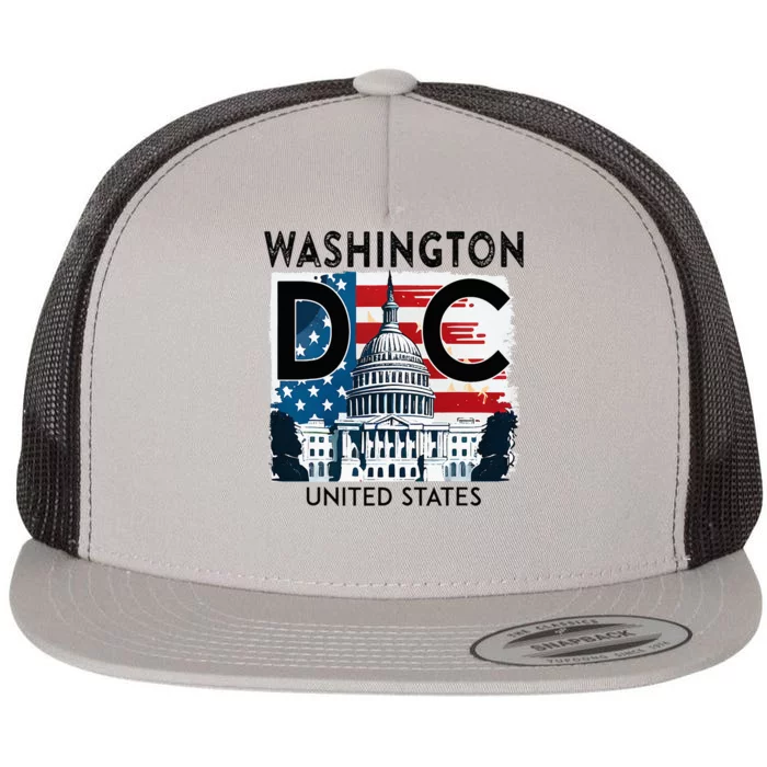 Washington Dc Capitol Hill Usa Souvenirs Flat Bill Trucker Hat