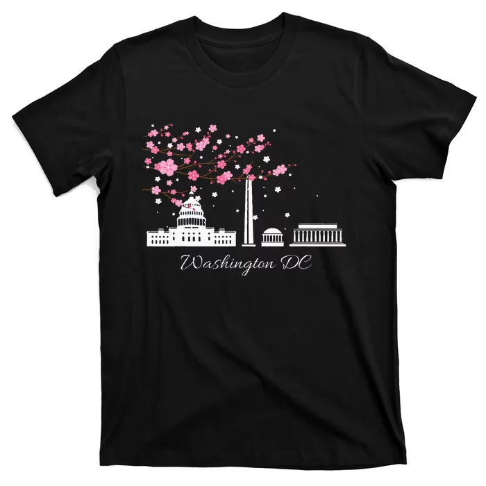 Washington Dc Cherry Blossoms Monuments Memorial T-Shirt