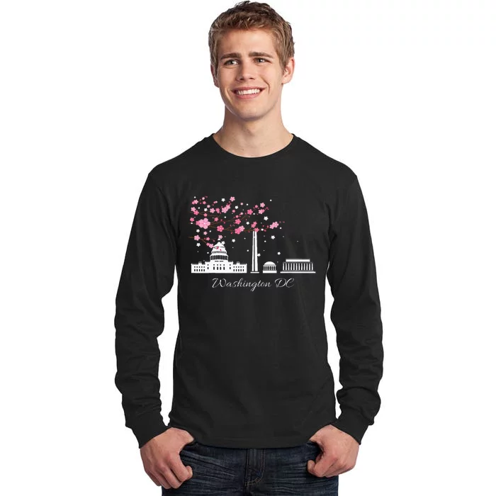 Washington Dc Cherry Blossoms Monuments Memorial Tall Long Sleeve T-Shirt