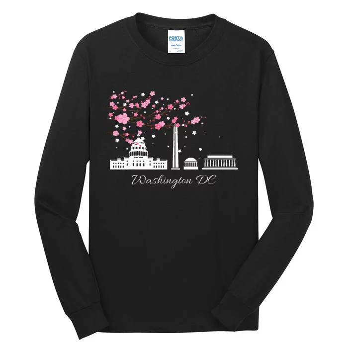 Washington Dc Cherry Blossoms Monuments Memorial Tall Long Sleeve T-Shirt