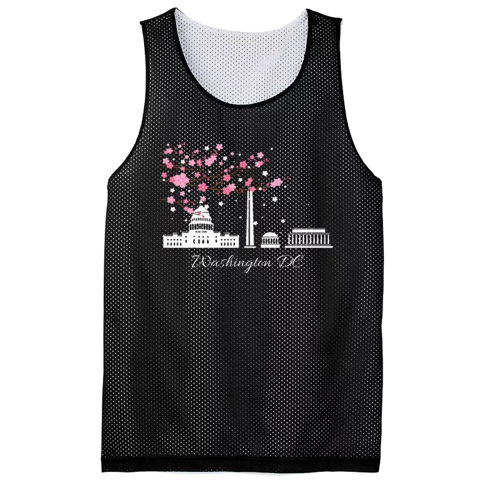 Washington Dc Cherry Blossoms Monuments Memorial Mesh Reversible Basketball Jersey Tank