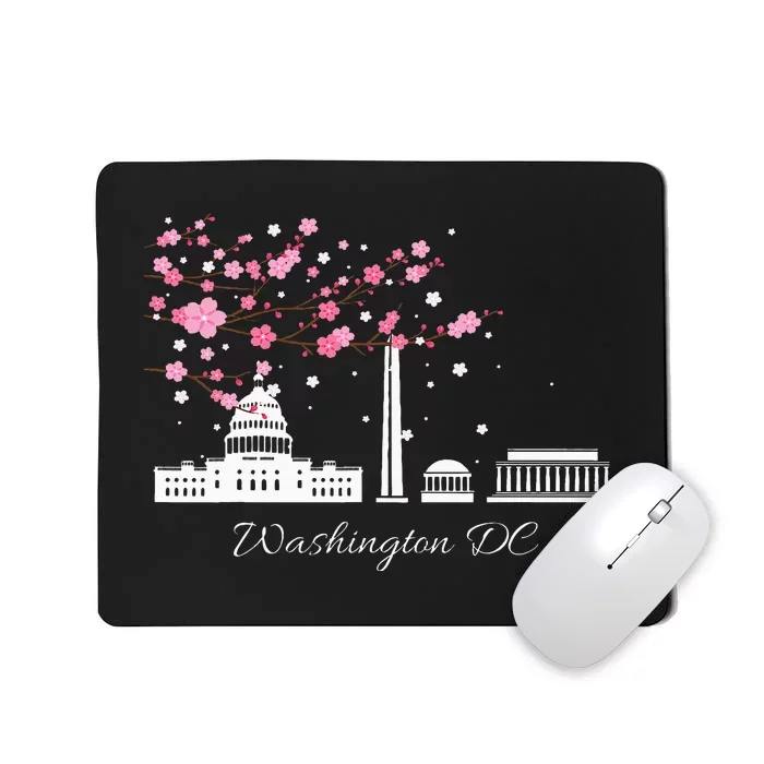 Washington Dc Cherry Blossoms Monuments Memorial Mousepad