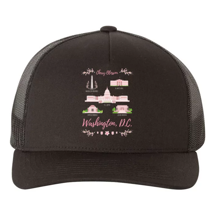 Washington Dc Cherry Blossom Monument Yupoong Adult 5-Panel Trucker Hat