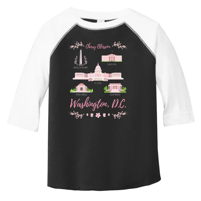 Washington Dc Cherry Blossom Monument Toddler Fine Jersey T-Shirt