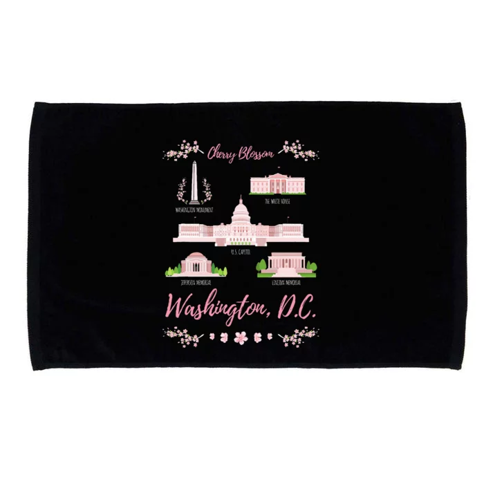 Washington Dc Cherry Blossom Monument Microfiber Hand Towel