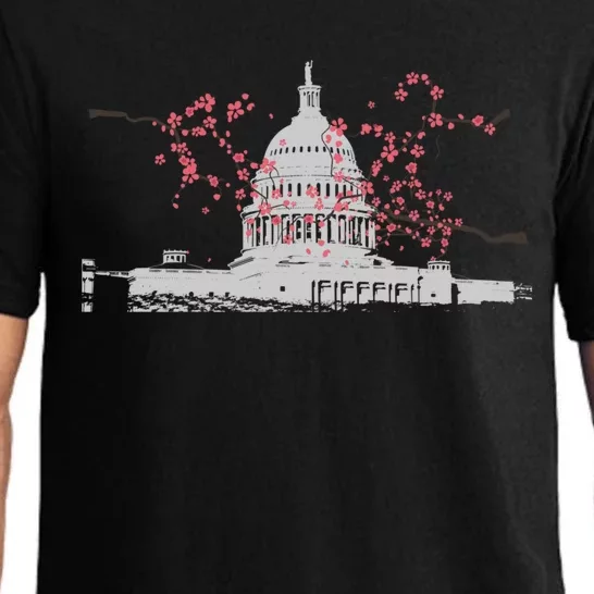 Washington Dc Capitol Hill Usa Souvenir Cherry Blossoms Gift Pajama Set