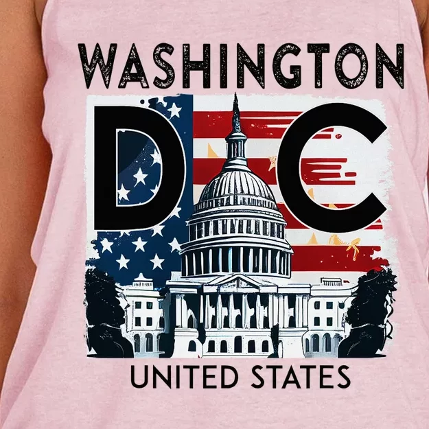 Washington Dc Capitol Hill Usa Souvenirs Gifts Women's Knotted Racerback Tank