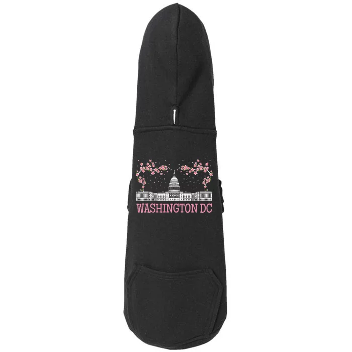 Washington Dc Cherry Blossom Monument Doggie 3-End Fleece Hoodie