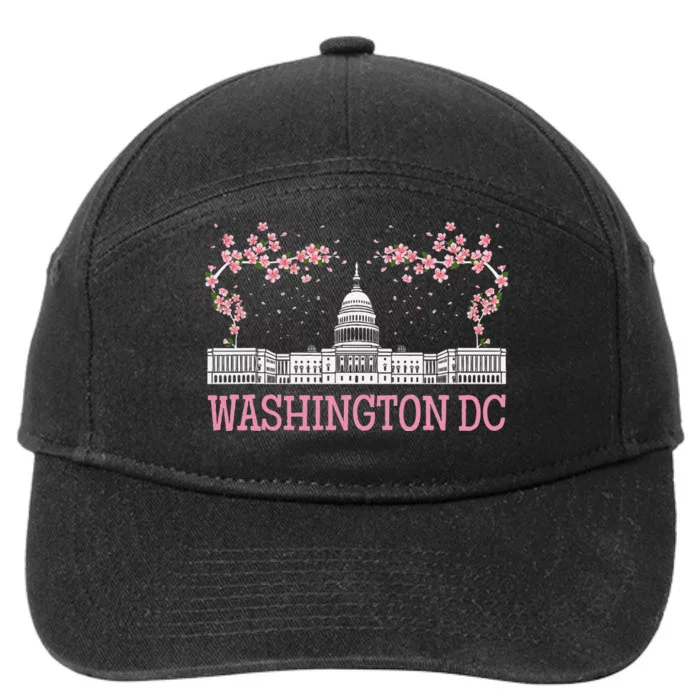 Washington Dc Cherry Blossom Monument 7-Panel Snapback Hat