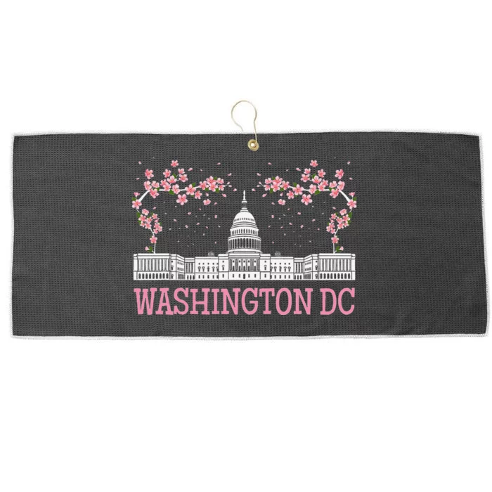 Washington Dc Cherry Blossom Monument Large Microfiber Waffle Golf Towel