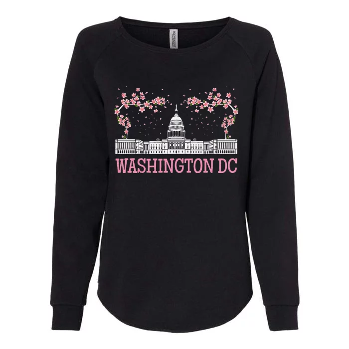 Washington Dc Cherry Blossom Monument Womens California Wash Sweatshirt