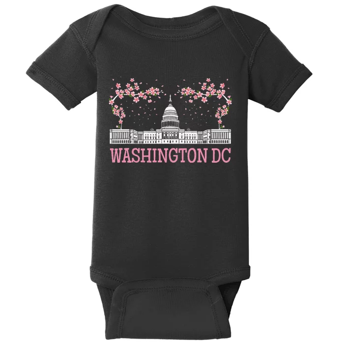 Washington Dc Cherry Blossom Monument Baby Bodysuit