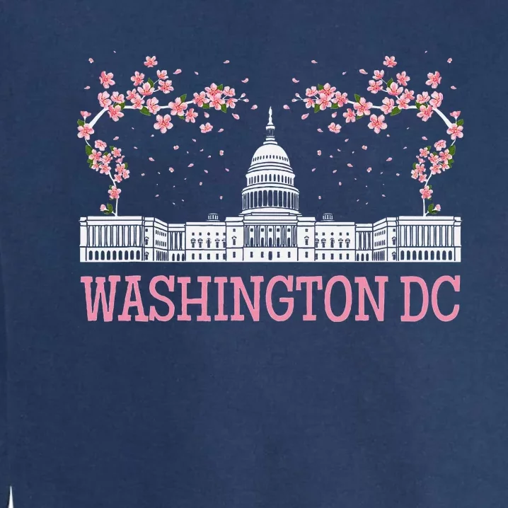 Washington Dc Cherry Blossom Monument Garment-Dyed Sweatshirt