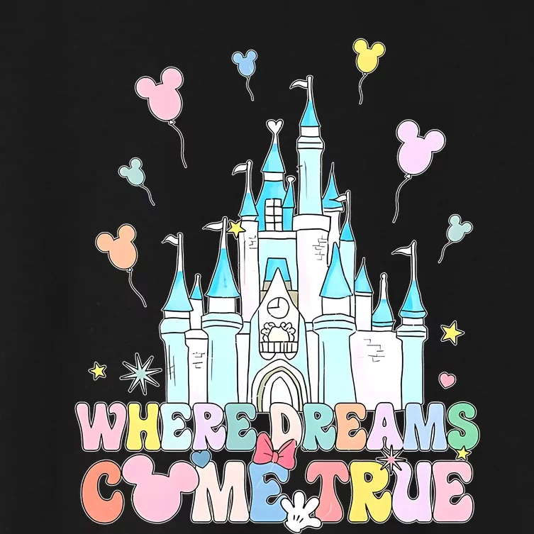 Where Dreams Come True Diz Nee Family Trip Castle Magic Kingdom Women's Crop Top Tee