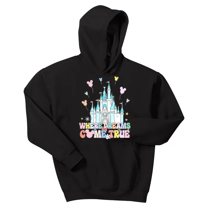 Where Dreams Come True Diz Nee Family Trip Castle Magic Kingdom Kids Hoodie