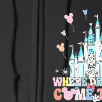 Where Dreams Come True Diz Nee Family Trip Castle Magic Kingdom Full Zip Hoodie