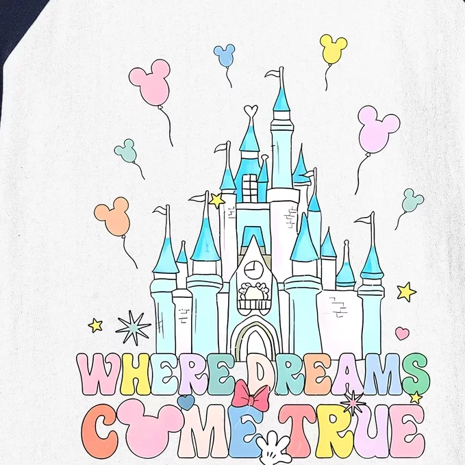 Where Dreams Come True Diz Nee Family Trip Castle Magic Kingdom Baseball Sleeve Shirt