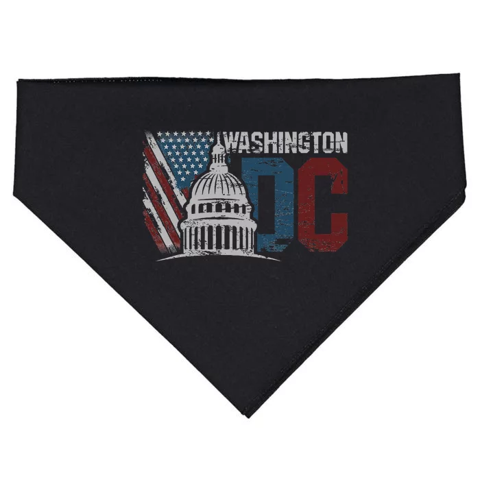 Washington Dc Capitol Hill Usa Flag Souvenir USA-Made Doggie Bandana