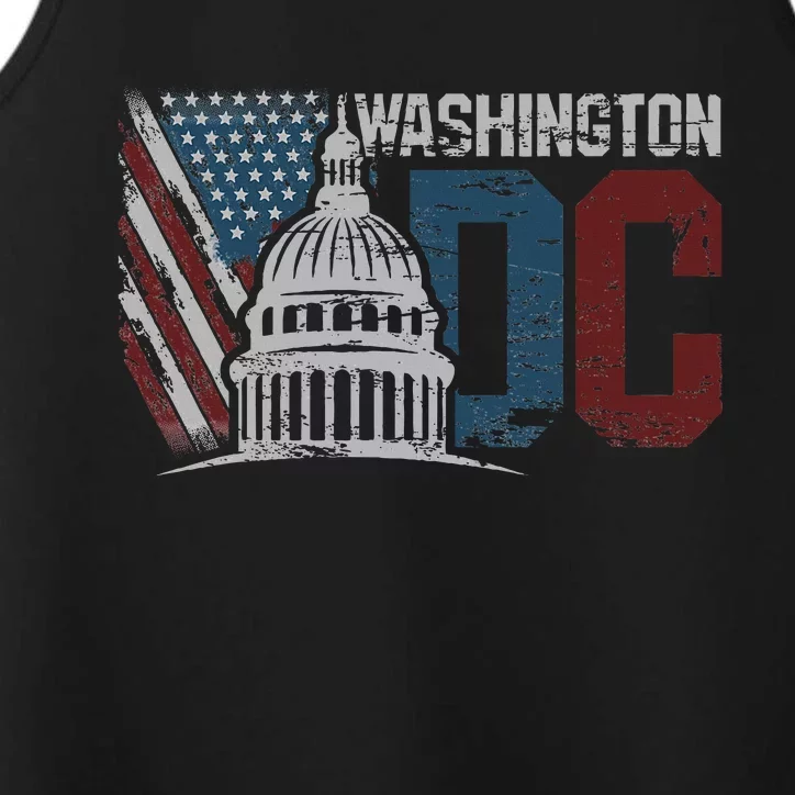 Washington Dc Capitol Hill Usa Flag Souvenir Performance Tank