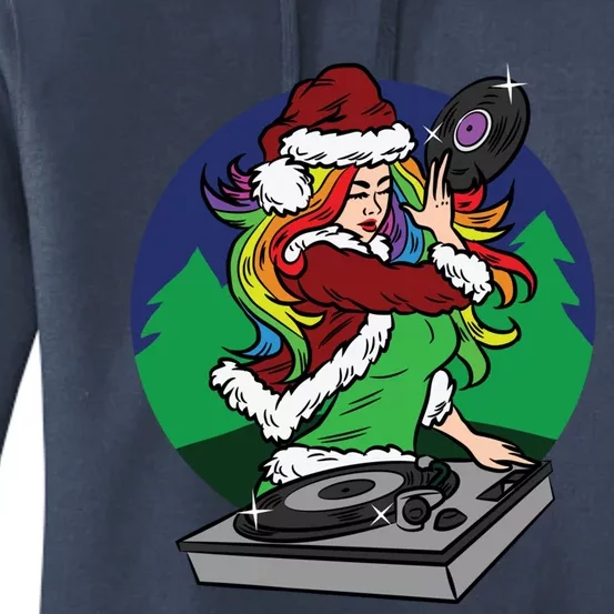 Wo Dj Christmas Pajama Cool Disc Jockey Dance Music Xgiftmas Gift Women's Pullover Hoodie