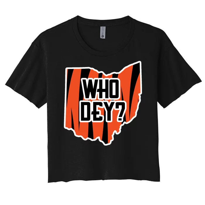 Who Dey? Cincinnati Ohio Women's Crop Top Tee