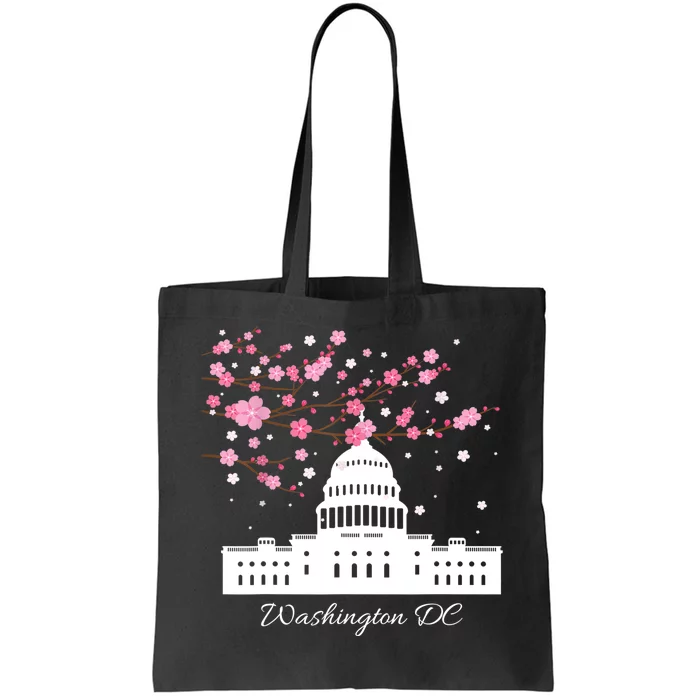 Washington DC Capitol Building Cherry Blossoms TShirt Tote Bag