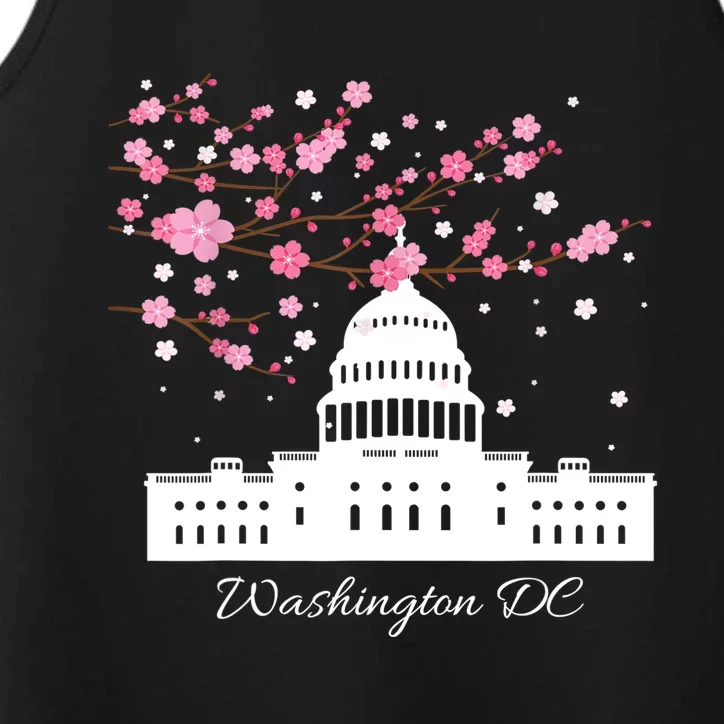 Washington DC Capitol Building Cherry Blossoms TShirt Performance Tank