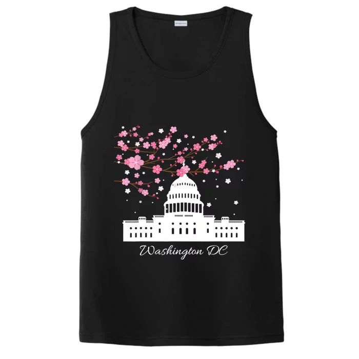 Washington DC Capitol Building Cherry Blossoms TShirt Performance Tank