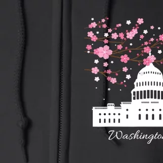 Washington DC Capitol Building Cherry Blossoms TShirt Full Zip Hoodie