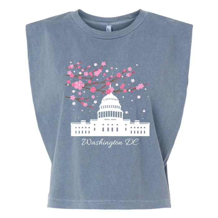 Washington DC Capitol Building Cherry Blossoms TShirt Garment-Dyed Women's Muscle Tee