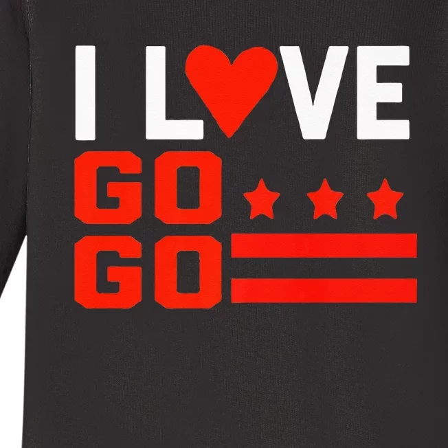 Washington D C I Love Go Go Music Gift For Kids And Adults Baby Long Sleeve Bodysuit