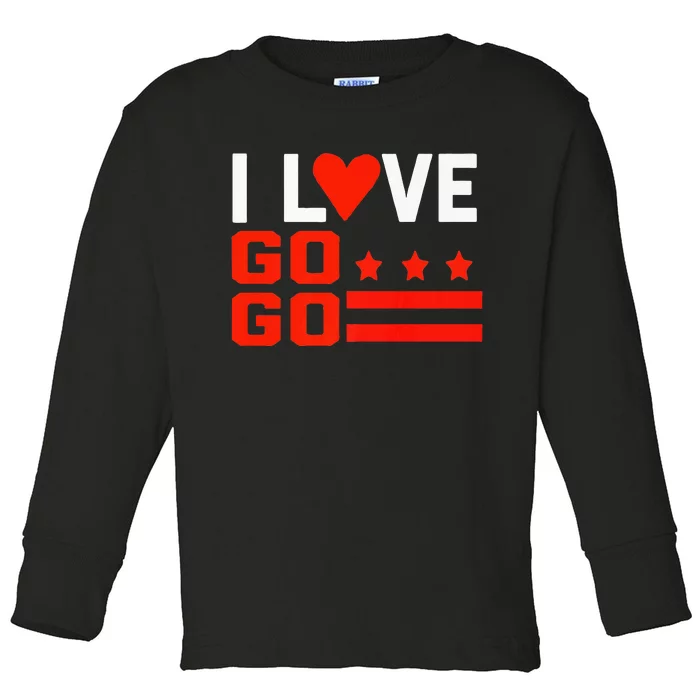 Washington D C I Love Go Go Music Gift For Kids And Adults Toddler Long Sleeve Shirt