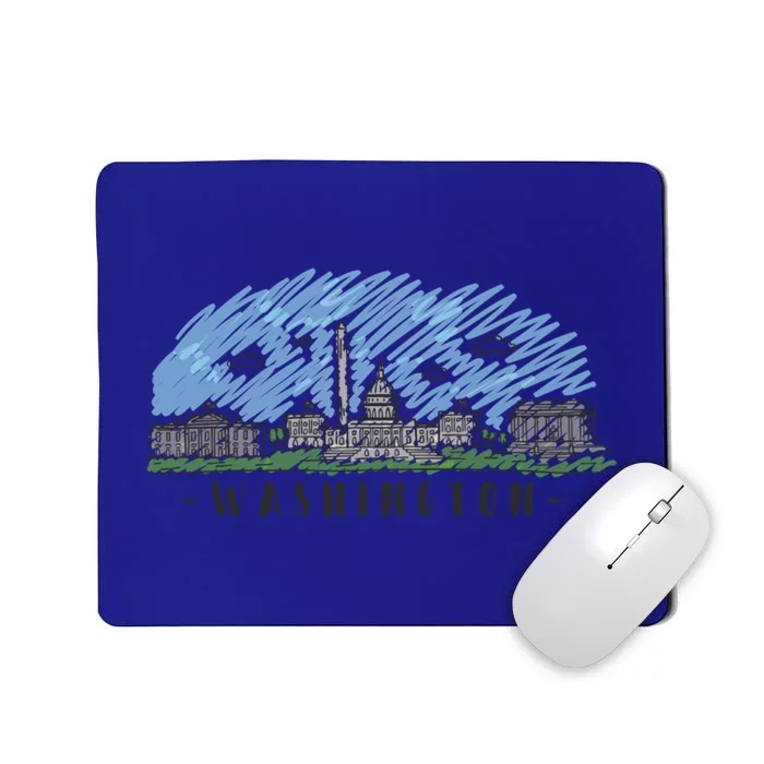 Washington Dc Capital Skyline Silhouette Great Gift Mousepad