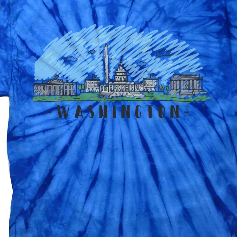 Washington Dc Capital Skyline Silhouette Great Gift Tie-Dye T-Shirt