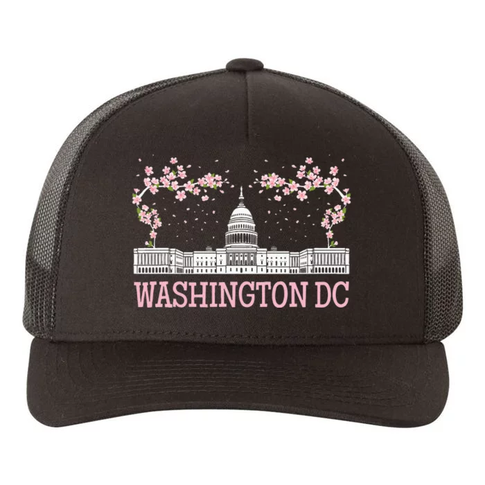 Washington DC Cherry Blossom Monument Yupoong Adult 5-Panel Trucker Hat