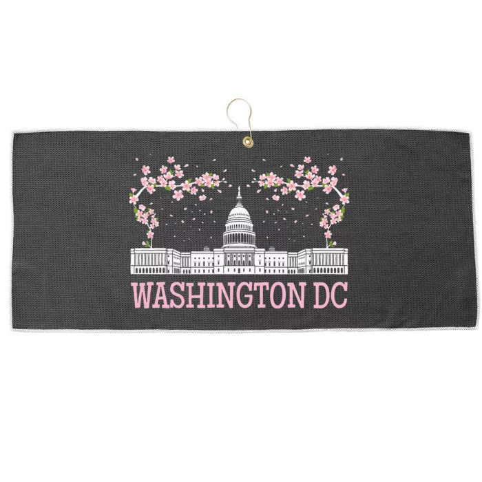 Washington DC Cherry Blossom Monument Large Microfiber Waffle Golf Towel