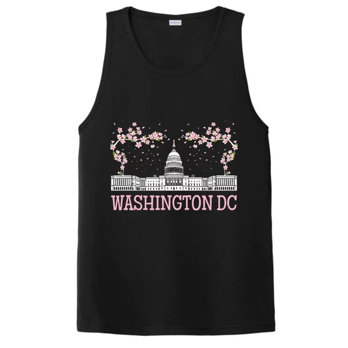 Washington DC Cherry Blossom Monument Performance Tank