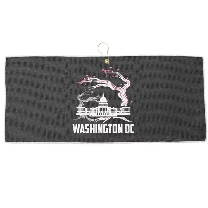 Washington Dc Cherry Blossom Capitol Hill Usa Souvenir Large Microfiber Waffle Golf Towel