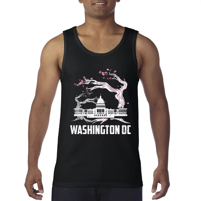 Washington Dc Cherry Blossom Capitol Hill Usa Souvenir Tank Top