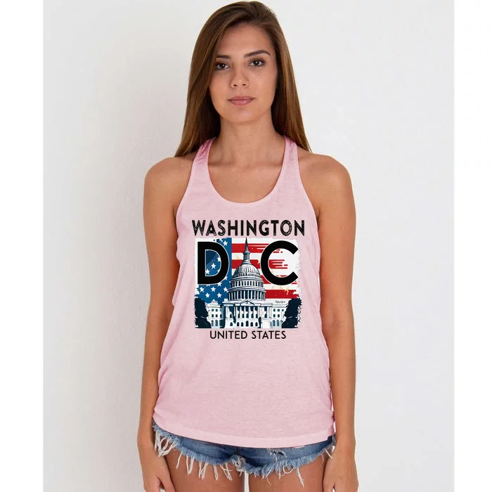 Washington Dc Capitol Hill Usa Souvenirs Gifts Women's Knotted Racerback Tank