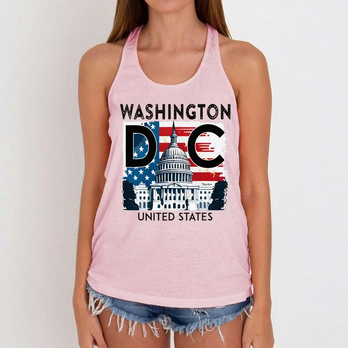 Washington Dc Capitol Hill Usa Souvenirs Gifts Women's Knotted Racerback Tank