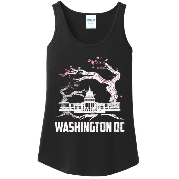 Washington Dc Cherry Blossom Capitol Hill Usa Souvenir Ladies Essential Tank