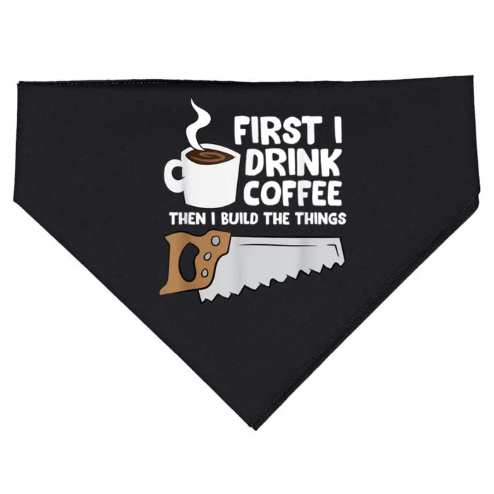 Woodworking Drinking Coffee Woodworker Carpenter Coffee USA-Made Doggie Bandana