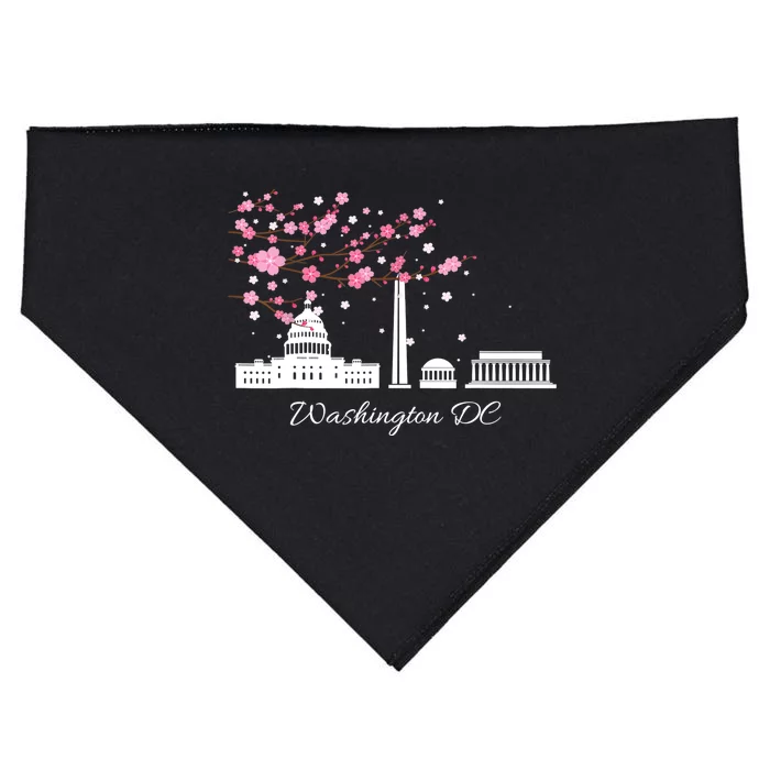 Washington DC Cherry Blossoms Monuments Memorials TShirt USA-Made Doggie Bandana