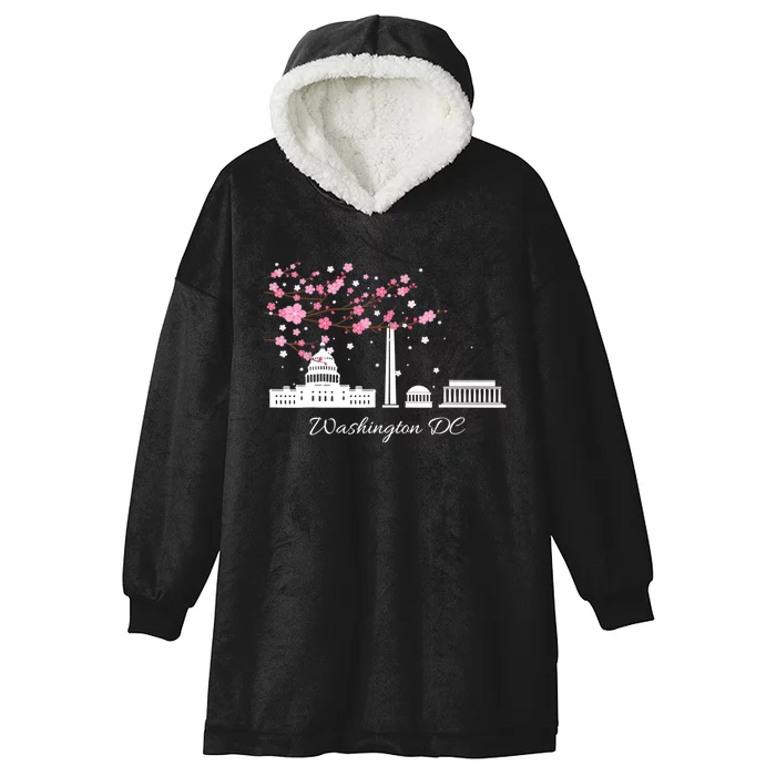 Washington DC Cherry Blossoms Monuments Memorials TShirt Hooded Wearable Blanket