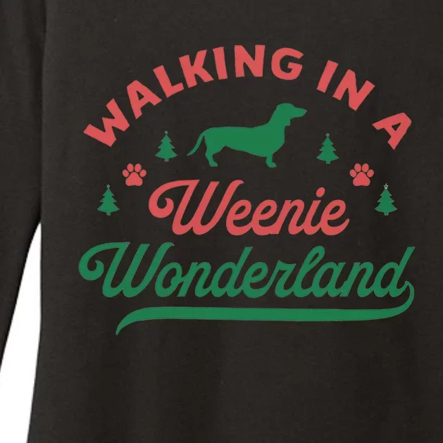 Wiener Dog Christmas Doxie Dachshund Lover Pajamas Cute Gift Womens CVC Long Sleeve Shirt