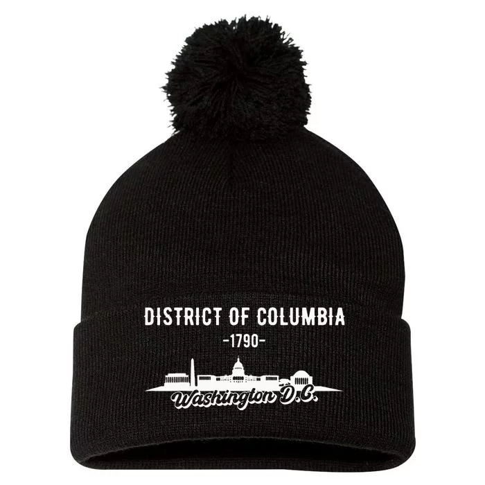 Washington D C Skyline Pom Pom 12in Knit Beanie