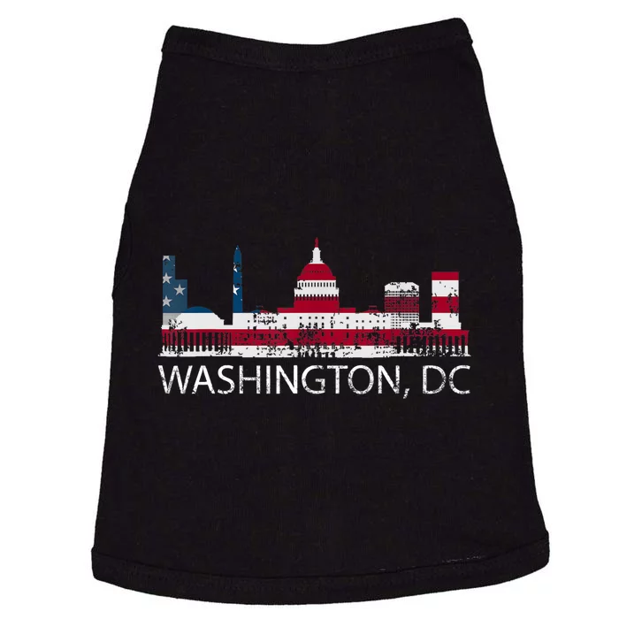 Washington DC Capitol Hill USA Flag Souvenir Design TShirt Doggie Tank