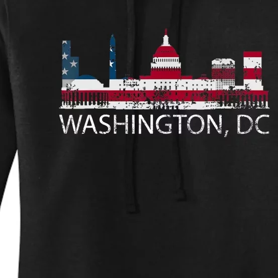 Washington DC Capitol Hill USA Flag Souvenir Design TShirt Women's Pullover Hoodie