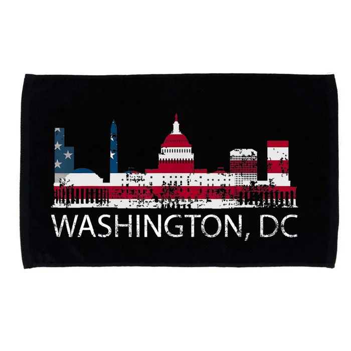 Washington DC Capitol Hill USA Flag Souvenir Design TShirt Microfiber Hand Towel